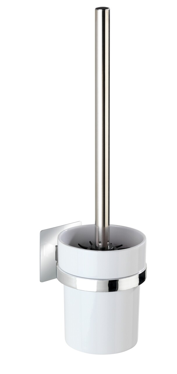Suport cu perie pentru toaleta. Wenko, Quadro Turbo-Loc®, 9.5 x 35.5 x 12 cm, inox/plastic - imagine 6